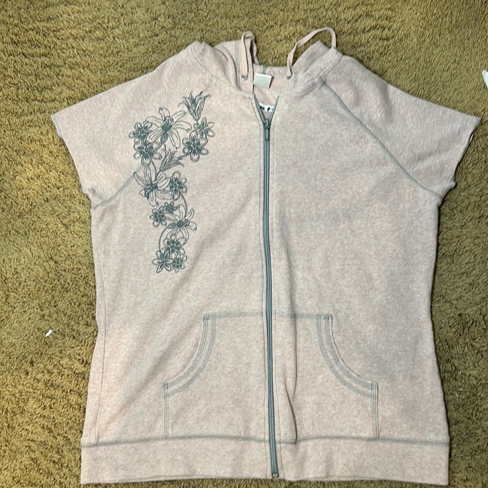 Y2K light pink sleeveless zip up hoodie by cheetah